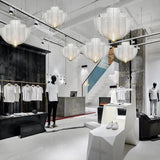 Nordic Dimmable Metal Grid LED Chandelier Lighting lustre Designer Iron Geometric Hollow LOFT Pendant Mesh matic Hanging Lamps