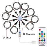 LED Sparkle Ring Light Circle Module WS2812B Individually Addressable RGB Atmosphere Lamp 17 Key Music Remote Control for Party