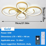 Gold LED Ceiling Light AC 110V 220V 3 Colors Lamp APP Remote Dimming
