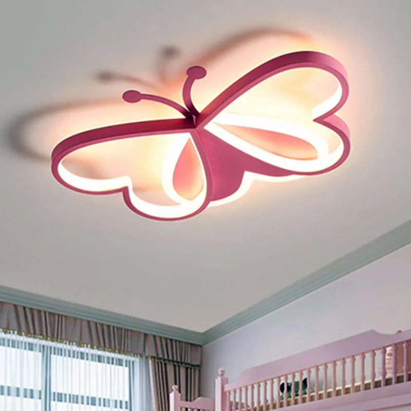 Creative Butterfly Ceiling Lights Modern Living Room Girls Bedroom Light Fixture Study Nursery Children's LED Lamp