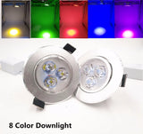Silver White Ultra Bright LED Downlight - 3W Recessed Ceiling Spotlight