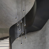 Nordic Water Droplet Pendant Light Hanging Stairs Chandelier Living Room Ceiling Light Modern Villa Bedside Lamp Indoor Lighting