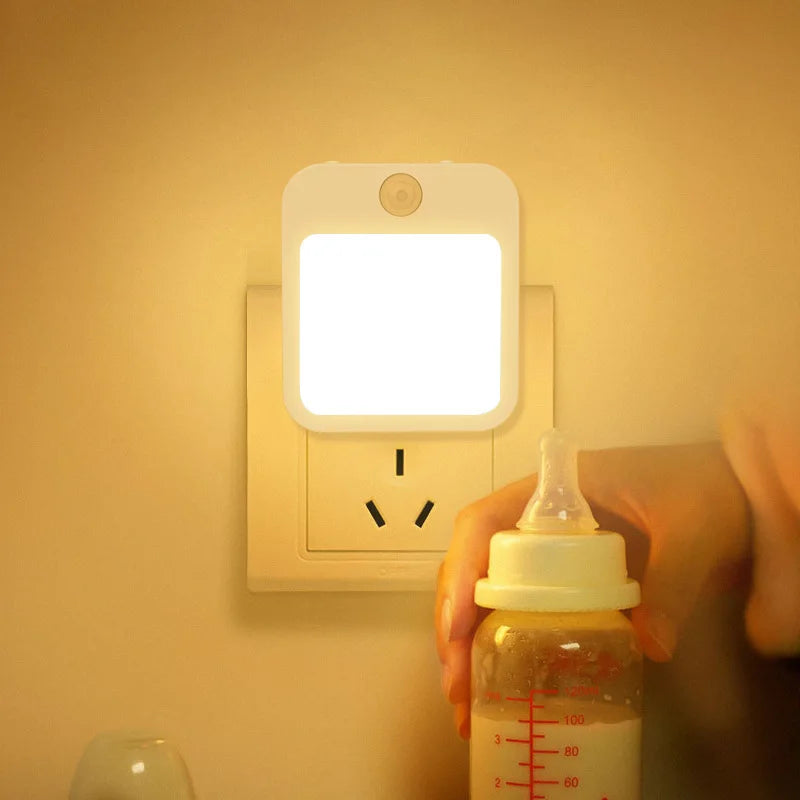 Night Light Motion Sensor With LED Light EU Plug Lamps Children Night Light Wireless Night Lamp For Bedside Table Bedroom