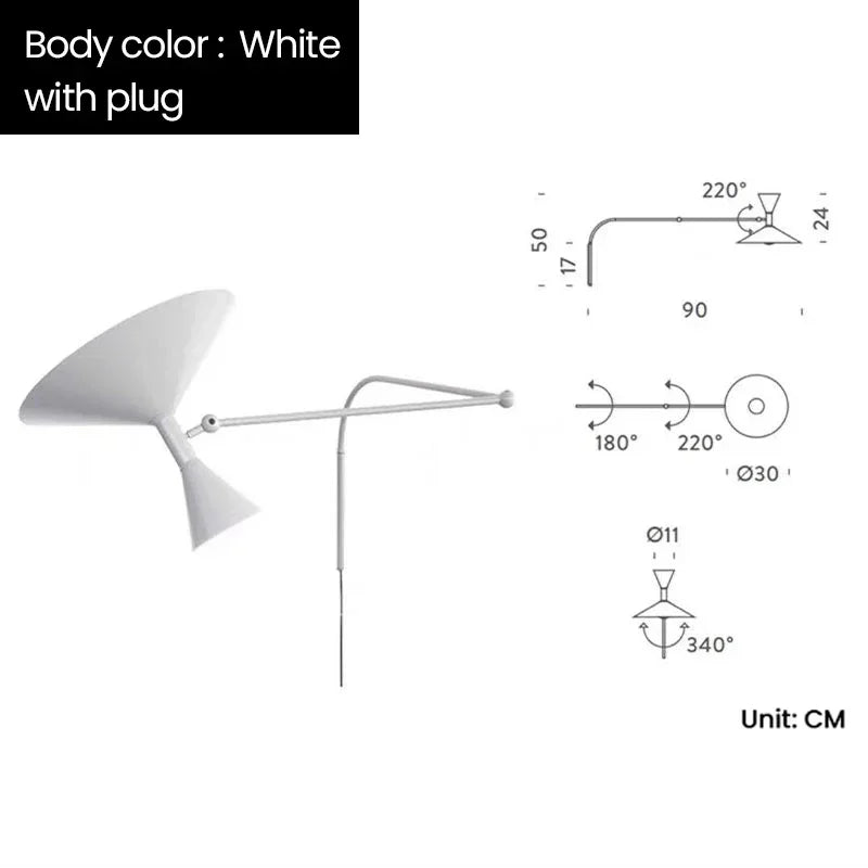 Rotary Wall Lamp Sconce Light  Adjustable Up and Down Lighting For Living Room Bedroom