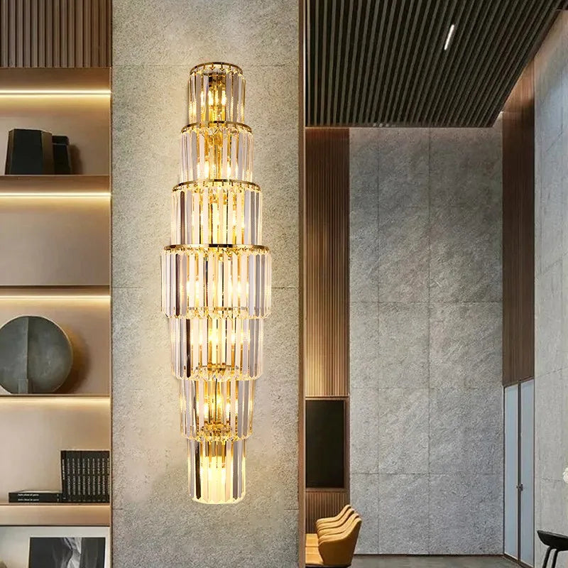 Luxury Crystal LED Wall Lamp - Sconce Light Fixture for Villa, Club, Banquet Hall, Living Room Background & Corridor