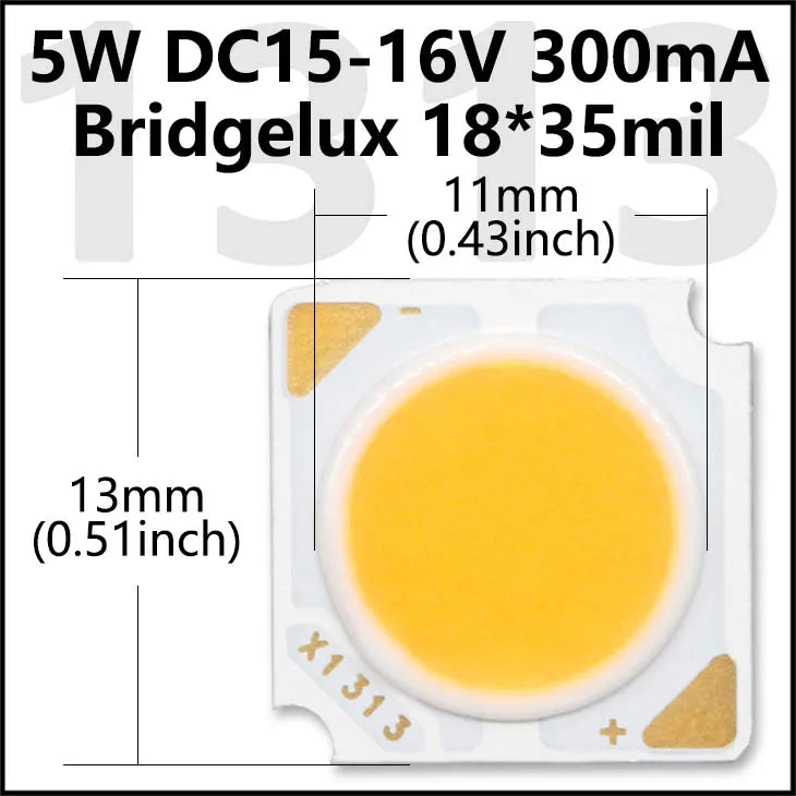 COB LED Chip 3W 5W 7W 10W 20W 30W 40W Light Emitting Diode LED Module Matrix 1313 2020 2828 1919 for Bulb Downlights