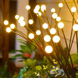 8-LED Solar Firefly Lights - Outdoor Waterproof Warm Glow Garden Lights