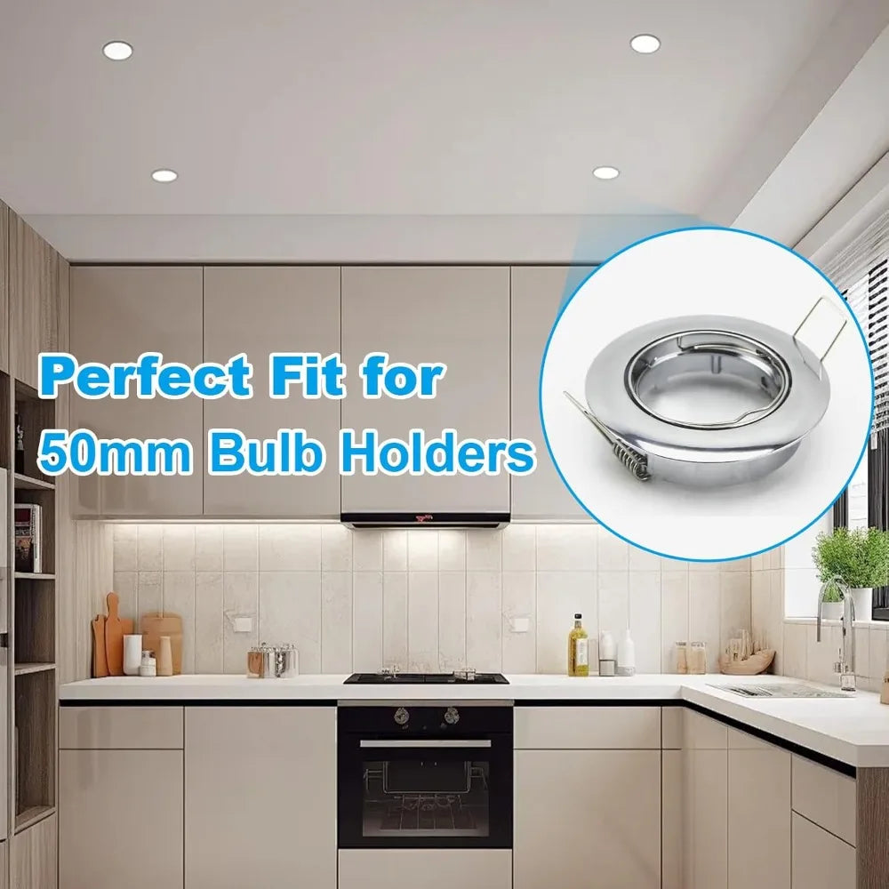 10/30PCS GU10 & MR16 Retaining Spring Rings Clasp Clips Downlight Spring Clamps Diameter 52MM LED Halogen Bulb Holders