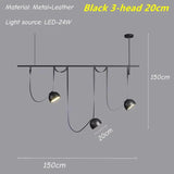 Leather Adjustable LED Ceiling Chandelier Nordic Home Appliance Handmade Dining Living Room Decoration Show Flat Pendant Lamp