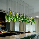 2026 New Green Glass Lustre Chandelier, Dimmable Custom Hardware Pendant Lamp for Mall, Fashionable Fixture for Ceilings