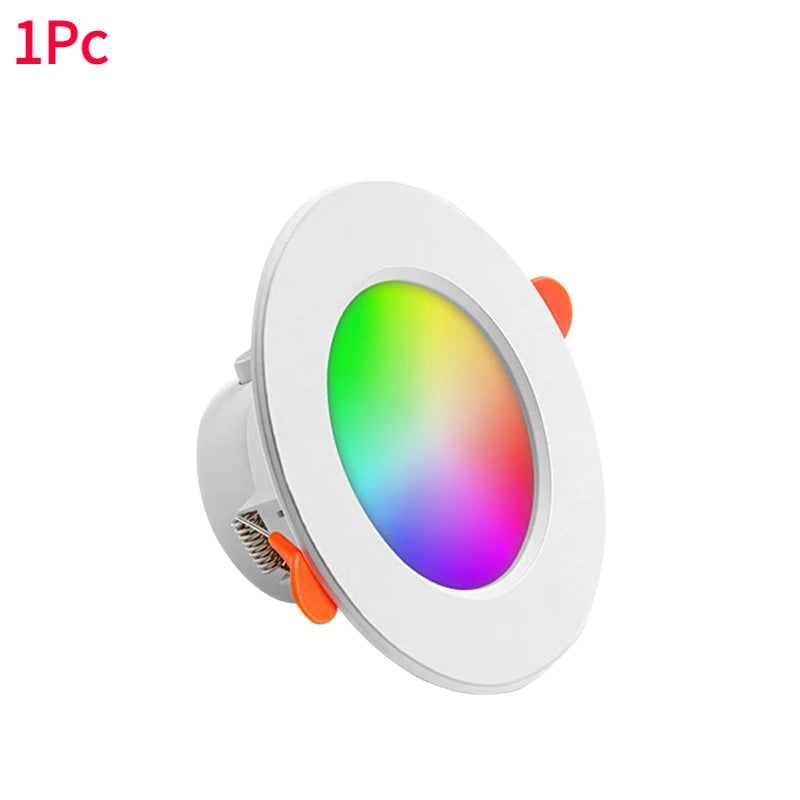 1-15Pcs LED Downlight Wi-Fi 10W 85-265V Dimmable Spot Light Recessed Round Light Spot Bluetooth-Compatible Lamp Atmosphere