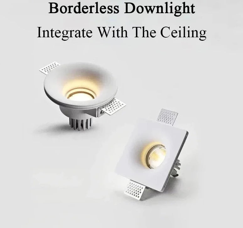 Recessed LED Gypsum Downlight Borderless Zigbee Spotlight Anti-Glare Ceiling Lamp Living Room Bedroom Aisle Embedded Lighting