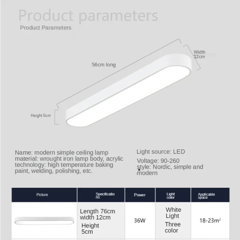 Modern Led ceiling Lamps Black White Acrylic Corridor Ceiling Lights for Dining Living Room Bedroom Home Decor Fixture