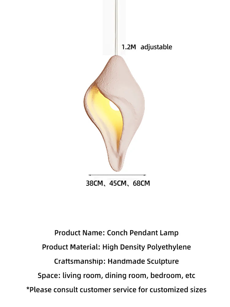 Creative Conch Pendant Light Home Decor Indoor Restaurant Lighting 2026 New Bar Island Table Modern Wabi Sabi Ceiling Chandelier