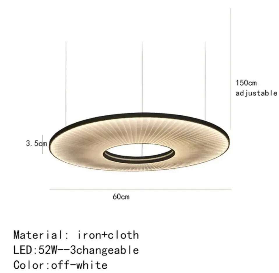 Modern Fabric Pendant Light Designer Iris Pendant Lights for Living Room Hotel Lobby Restaurant Decor LED White Round Chandelier