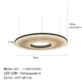 Modern Fabric Pendant Light Designer Iris Pendant Lights for Living Room Hotel Lobby Restaurant Decor LED White Round Chandelier