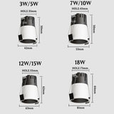 MINI type spotlight anti glare living room hotel villa ceiling light - embedded 110V/220V COB spotlight for indoor lighting 3W5W