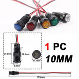 6mm Plastics LED Waterproof Black Indicator Light Signal Lamp Wire 3V 6V 12V 24V 110V 220V AC/DC