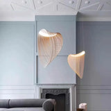Nordic Postmodern Designer Wooden Bird's Nest Pendant Light with Adjustable Height LED Living Room Restaurant Villas Chandelier