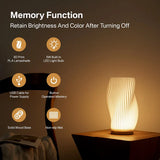 3D Pleated LED Bedside Lamp - 3-Level Dimmable Nordic Table Light