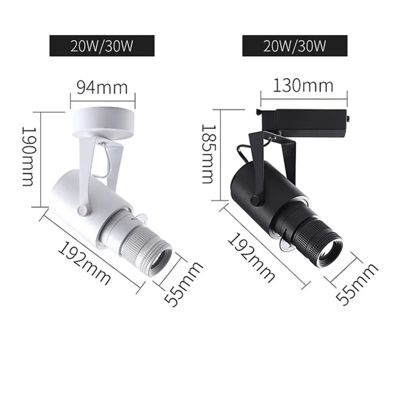 Spotlights Background LED Track light Lamp Round 7w 10w 15w 20w 30w 110-220V Cob KTV Bar Restaurant Cafes Museum Zoom Light Lighting