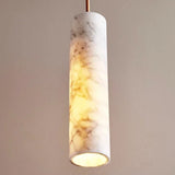 Spanish Marble Pendant Light Luxury Natural Veins Stone Copper Suspension Luminaire for Dining Kitchen Bar Bedside Hanging Lamp
