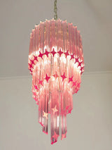 Modern Luxury Pink Crystal Glass LED Pendant Light Nordic Ceiling Home Decoration Lobby Living Room Staircase Ceiling Lamp