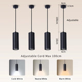 110V 220V Led Pendant Lights Replaceable GU10 Bulb Ceiling Chandelier for Kitchen Living Room Cylinder Hanging Lamp Decoration