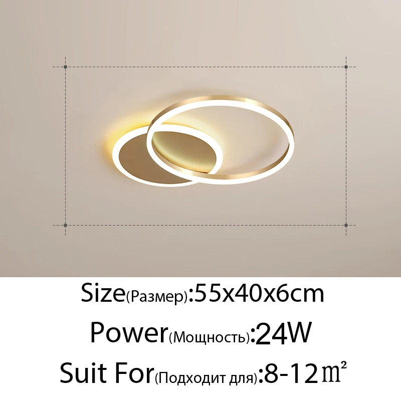 New Modern LED Chandelier Lighting For Living Study Bedroom Lamps Indoor Lighting Round Rings Foyer Luster Chandeliers Luminaire