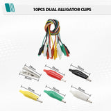 10PCS 28 35 45mm Alligator Clips Double Head Test Leads 50CM Jumper Wires Electrical DIY Crocodile Clips for Electronics Battery