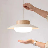 Cream Style Restaurant Pendant Light Japanese Style Wooden Dining Table Light Traditional Wabi Sabi Wind Light