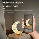3D Moon Crystal Table Lamp - Touch Dimming USB Rechargeable Night Light for Bedroom, Girls Room Aesthetic Decor
