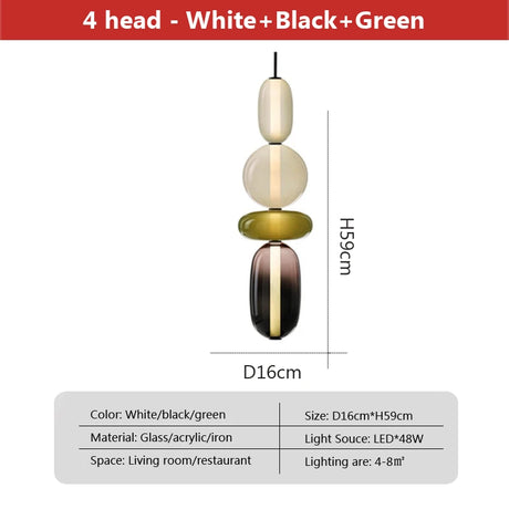 Nordic Creative Designer Art Style Colored Glass LED Pendent Lamp Restaurant Cafe's Exhibition Hall Home Decoration Light Fixture