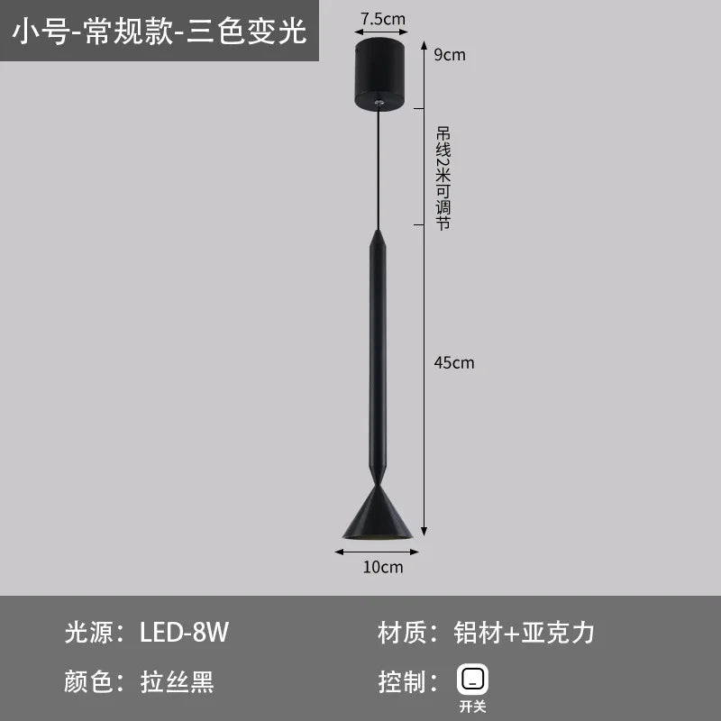 Lamp Long Pole Designer for Kitchen Island Small Single Head Hanging Lamp for Dining Room Bar Macaron Lamp LED