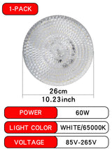 E27 LED Flying Saucer Bulb (30W/40W/60W) - 6500K Daylight Energy Saving Flat Ceiling Light Lamp for Garage & Home