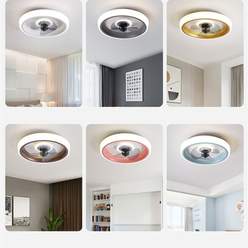 Ceiling Fan With Light And Remote Control Fanstira LED Lamp Small Decorative Fans Cooler Decoration For Bedroom Home Appliance