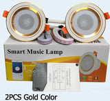 LED Smart Music Lamp Intelligent Background Music Light Ceiling Speakers With Adjused Lights Smart Bluetooth Downlight Speaker