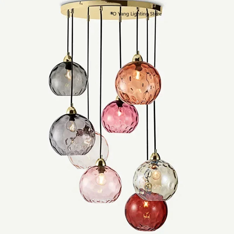 Designer  Stained Glass Chandelier For Living Room Restaurant Classical  Color Hanging Lamp Fixture Bedroom