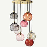 Designer  Stained Glass Chandelier For Living Room Restaurant Classical  Color Hanging Lamp Fixture Bedroom