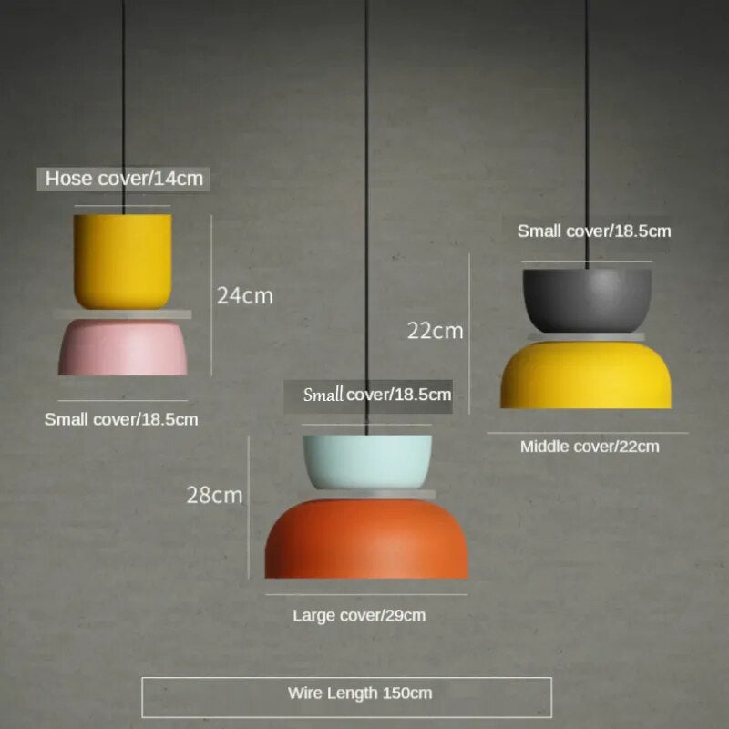  Nordic Macaron Pendant Lamp Lampasas&#39;s Coligenate Techno Suspension Colorful Bar Living Dining Room Bedroom Hanging Lighting