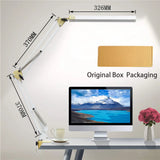 LED Desk Lamp with Clamp 10W Swing Arm Desk Lamp Eye-Caring Dimmable Desk Light with 10 Brightness Level, 3 Lighting Modes