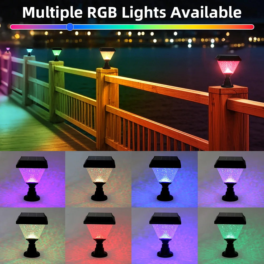 Outdoor LED Solar Column Light - Waterproof Dimmable Garden Pillar Lamp