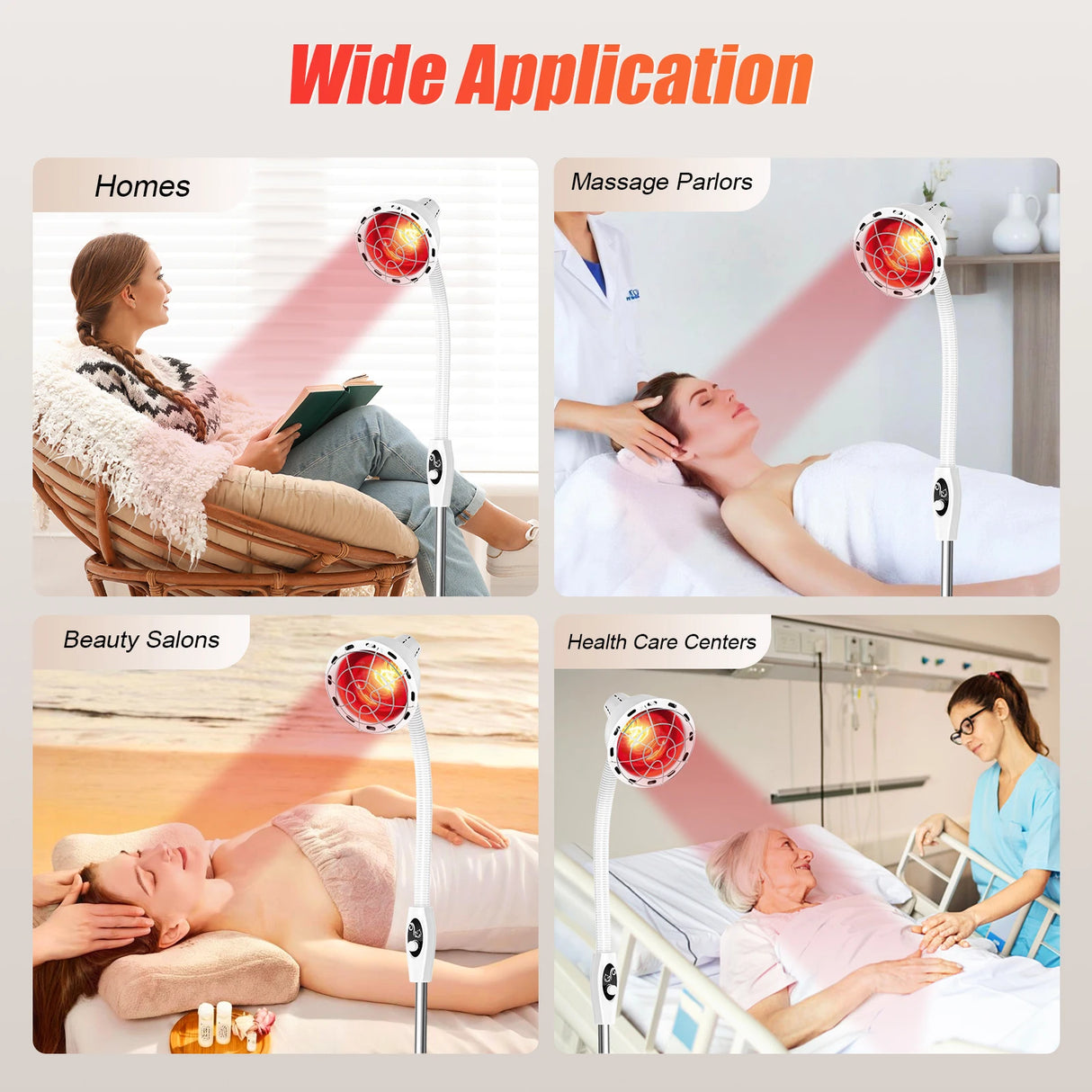 275W Infrared Heat Lamp for Pain Relief - 360° Rotatable Therapeutic Light