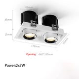 LED Spotlights Telescopic Folding Grille Spot Light Double Heads COB Lamp Square Ceiling Foco Recessed Anti Glare Stretchable