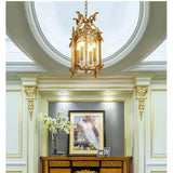 Luxury Copper Glass Corridor Aisle Restaurant Bar Shop Cylinder Solder Birdcage Chandelier Lamp D30cm H62cm Candle Hanging Light