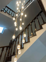 Crystal Chandelier Modern Villa Living Room Chandelier Hanging Lamp LED Crystal Lamp Exhibition Hall Staircase Pendant Lamp