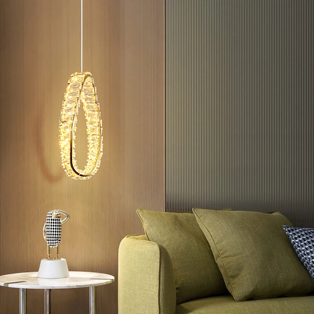 Small Crystal Modern Chandeliers for Dining Table Decors Golden Luxury Hanging Lamps for Ceiling Home Lighting Fixture LED Luster's