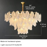 Luxury Glass Chandelier with Pearl Accents - Modern Ceiling Pendant Light Fixture for Living Room, Dining Room & Bedroom