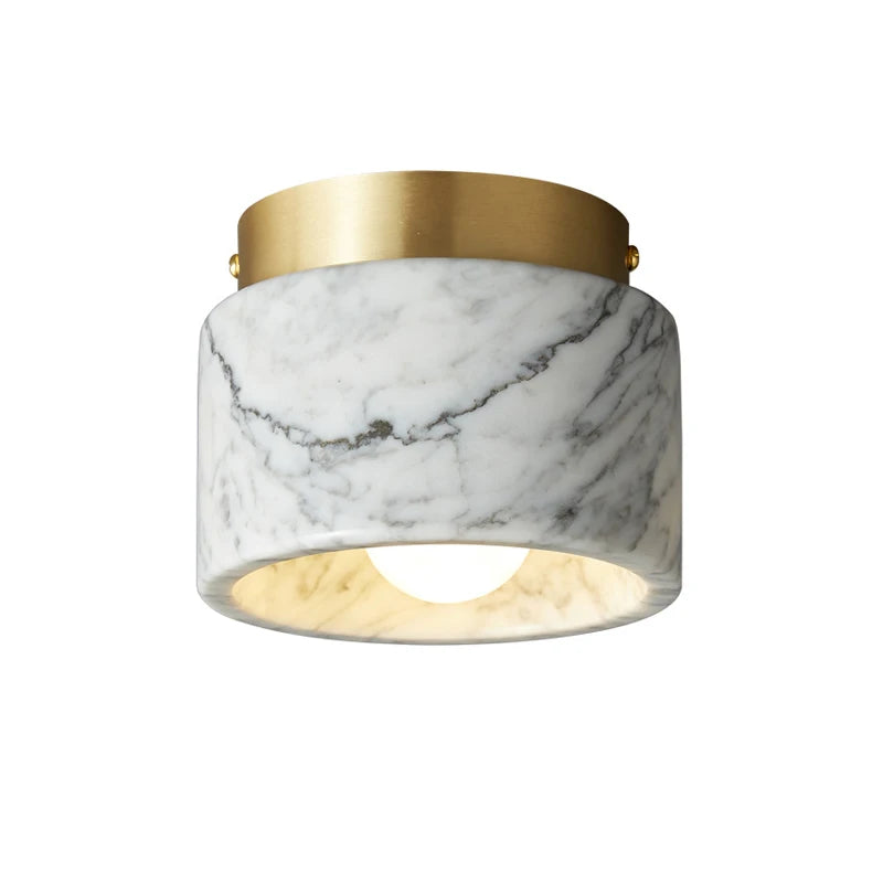 Nordic Marble Downlight Living Bedroom Room Decor's Marble Ceiling Light Green White Stone Corridor Aisle Lamp