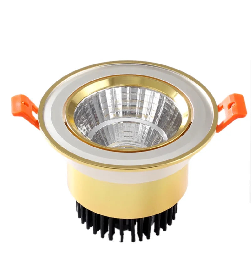 Gold Electroplated Recessed LED Downlights - Ultra-High Quality COB Ceiling Spotlights